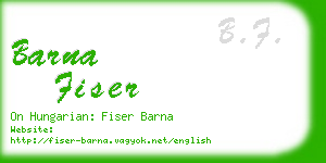 barna fiser business card